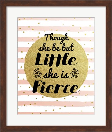 Framed Though She Be But Little - Stripes and Dots Gold Print