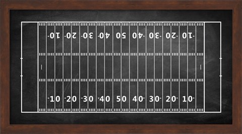 Framed American Football Field Chalkboard Print