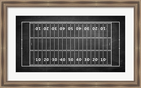 Framed American Football Field Chalkboard Print