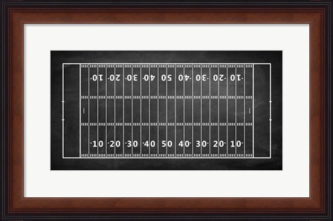 Framed American Football Field Chalkboard Print