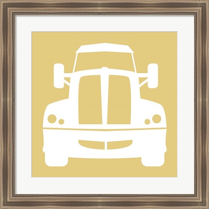 Framed Front View Trucks Set II - Yellow Print