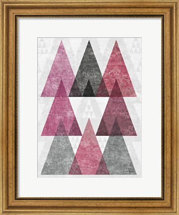 Framed Mod Triangles IV Soft Pink Print