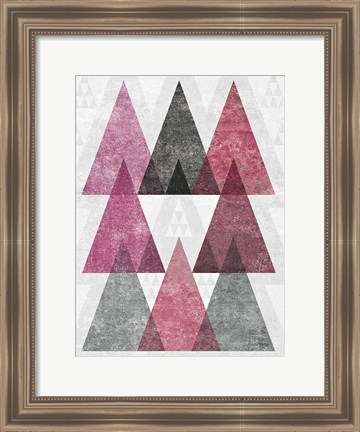 Framed Mod Triangles IV Soft Pink Print