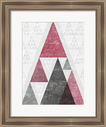 Framed Mod Triangles III Soft Pink Print