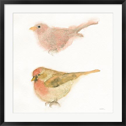 Framed Watercolor Birds II Sq Print