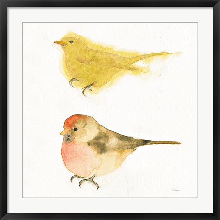 Framed Watercolor Birds I Sq Print