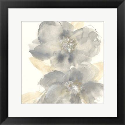 Framed Floral Gray II Print