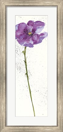 Framed Mint Poppies I in Purple Crop Print