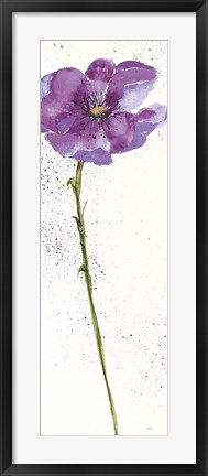 Framed Mint Poppies I in Purple Crop Print