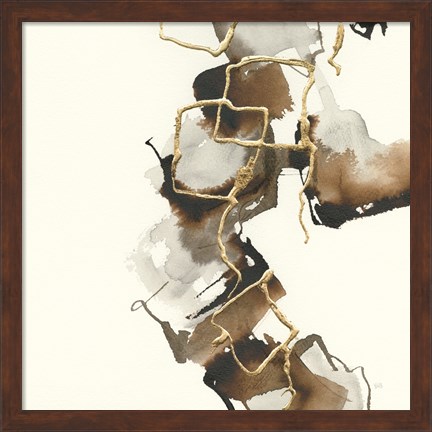 Framed Gold Squares II Print