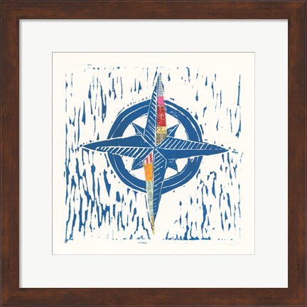 Framed Nautical Collage I Print