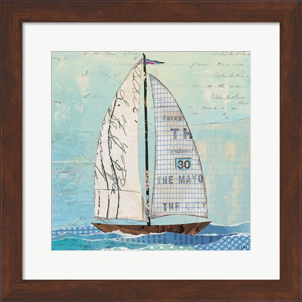 Framed At the Regatta III Sail Sq Print