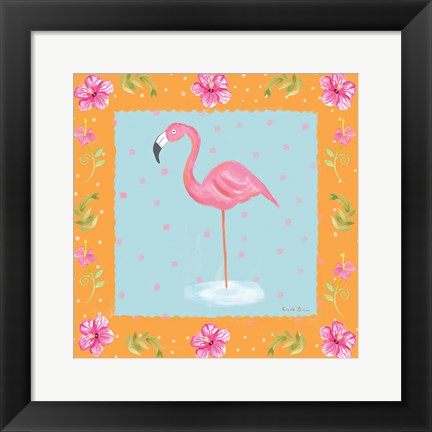 Framed Flamingo Dance IV Print