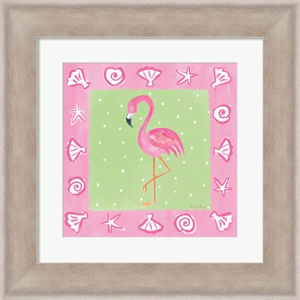 Framed Flamingo Dance II Print