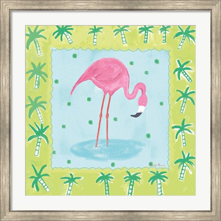 Framed Flamingo Dance III v2 Print