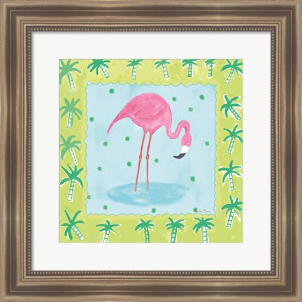 Framed Flamingo Dance III v2 Print