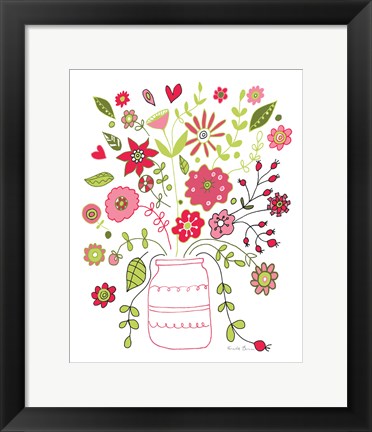 Framed Valentines Flowers II Print