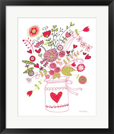 Framed Valentines Flowers I Print