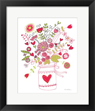 Framed Valentines Flowers I Print