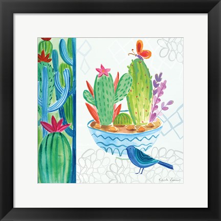 Framed Cacti Garden II Print