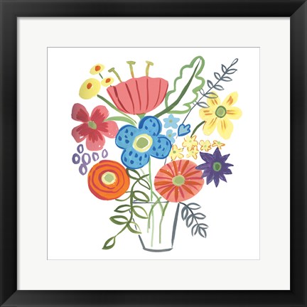 Framed Floral Medley I Print