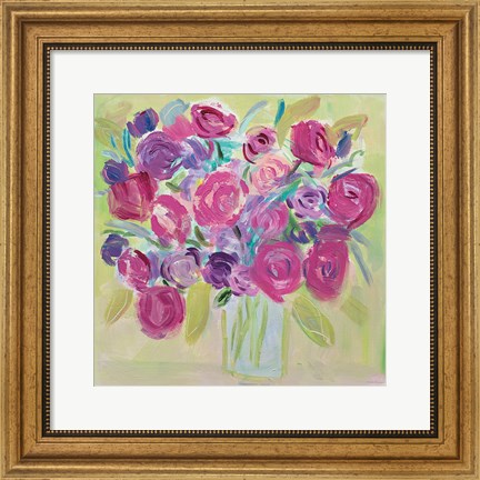 Framed Pink Roses Flower Print