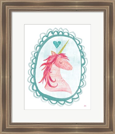 Framed Unicorn Magic I with Border Print