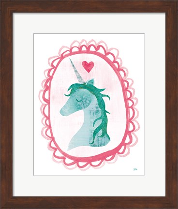 Framed Unicorn Magic II with Border Print