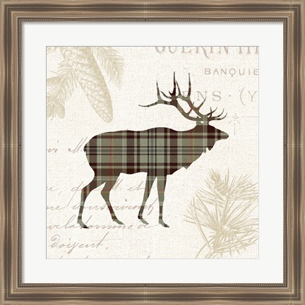 Framed Plaid Lodge III Tan Print