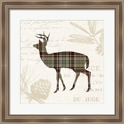 Framed Plaid Lodge II Tan Print