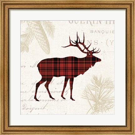 Framed Plaid Lodge III Print