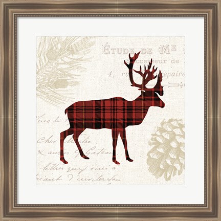 Framed Plaid Lodge I Print