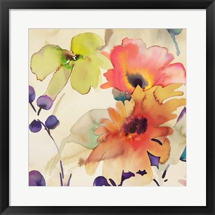 Framed Floral Fireworks I Print