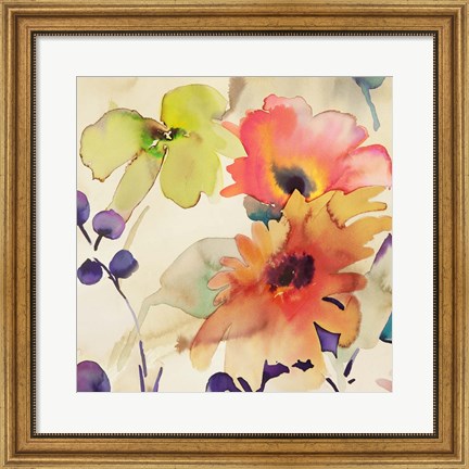 Framed Floral Fireworks I Print