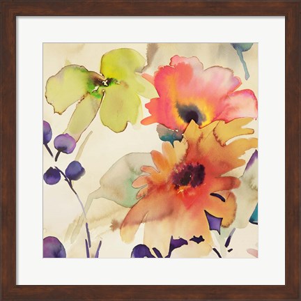 Framed Floral Fireworks I Print