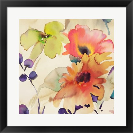 Framed Floral Fireworks I Print