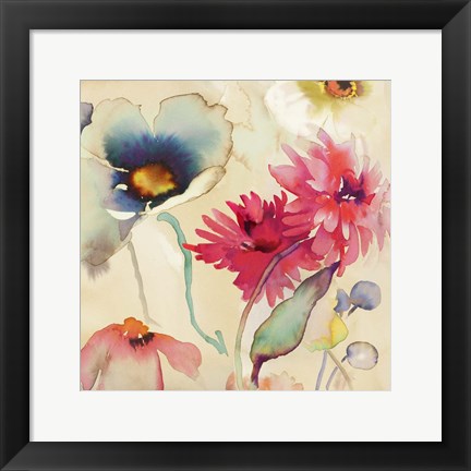 Framed Floral Fireworks II Print