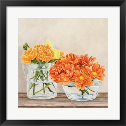 Framed Fleurs et Vases Jaune II Print