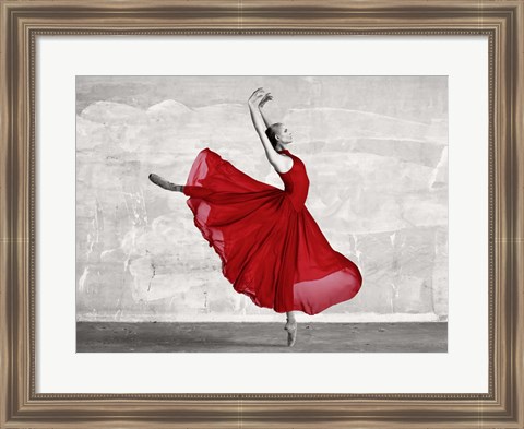 Framed Ballerina in Red Print