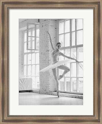 Framed Ballerina Rehearsing Print