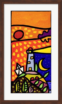 Framed Faro nella Notte Print