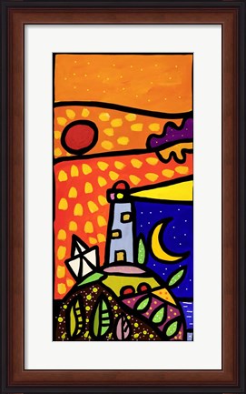 Framed Faro nella Notte Print