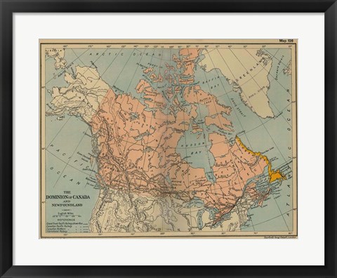 Framed Canada Map Print