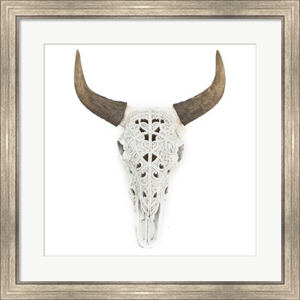 Framed Ox Skull Print