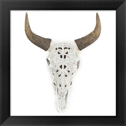 Framed Ox Skull Print