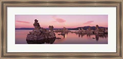 Framed Tufa Rock Formations in a Lake, Mono Lake, Mono Lake Tufa State Reserve, California Print