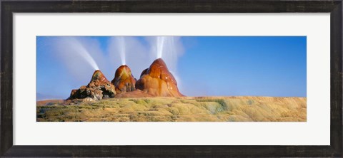 Framed Water Erupting from Rocks, Fly Geyser, Black Rock Desert, Nevada Print