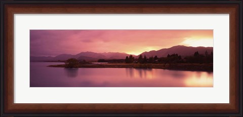 Framed Sunset at Lake Tekapo, South Island, Canterbury, New Zealand Print