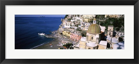 Framed Positano, Amalfi Coast, Salerno, Campania, Italy Print