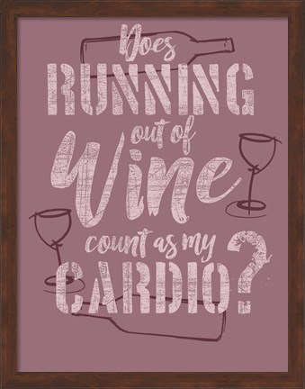 Framed Running Out of Wine Print